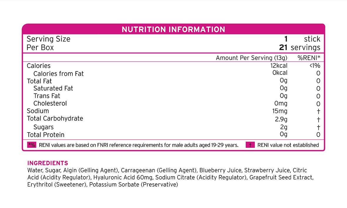 HA Jelly supplement facts