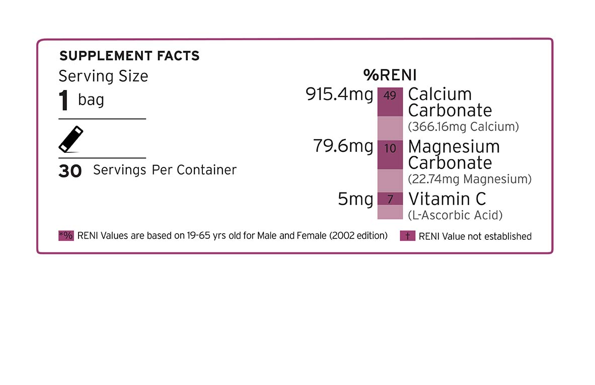 SangoCal supplement facts